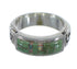 Turquoise And Opal Silver Water Wave Ring Size 4-3/4 AX64234